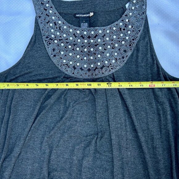 Pearl Motif Top Gray XL - Picture 3 of 7